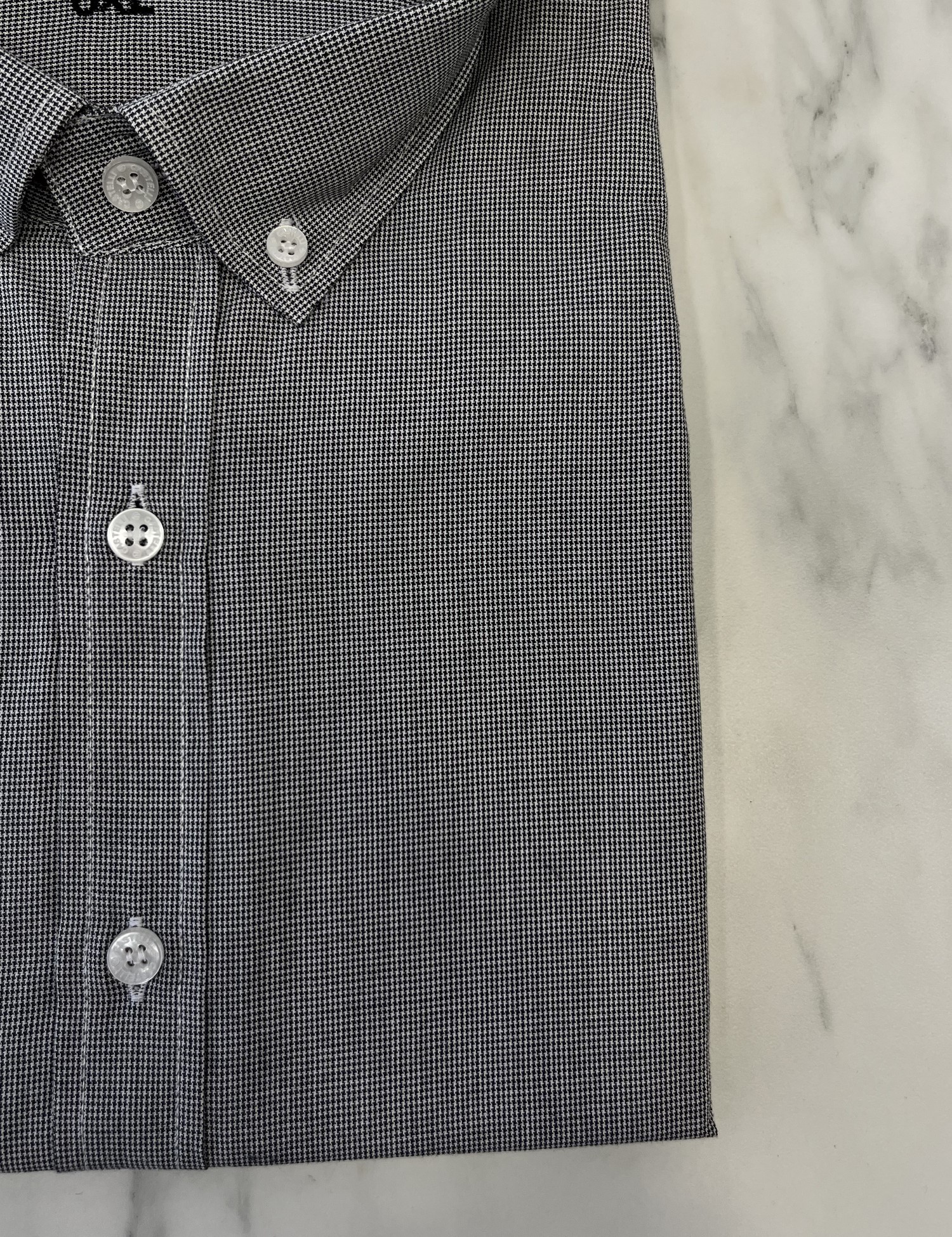 Ανδρικό γκρι πτι καρό πουκάμισο CA2520G φωτογραφία